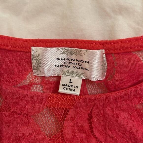 Shannon Ford New York Pink Lace Women's Top | Size L - Picture 6 of 6